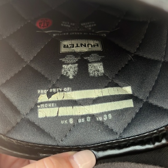 Hunter Refined High Gloss Quilted Short Waterproof Rain Boot in Dark Slate - Picture 6 of 7